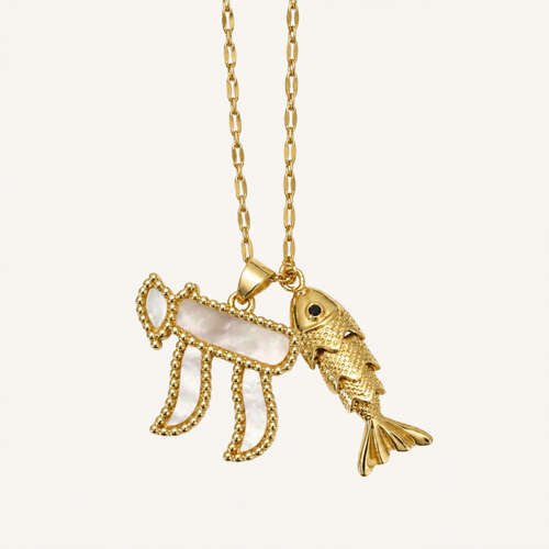 Chai & Fish Charm Necklace