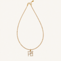Beaded necklace with a sparkling Hebrew Ahava pendant.