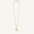 Gold-tone chain necklace with a sparkling Chai pendant.